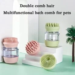 Pet Bath Rush For Dog And Cat Washing,Soothing Massage Soft Hair Silicone Comb With Shampoo Dispenser -Dog Supply Store 41wogpKtCGL