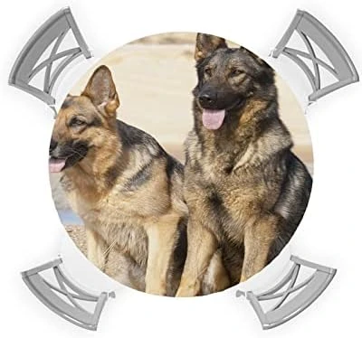 Aomike Round Fitted Tablecloth, Modern Black Yellow Pet Two Dogs Yellow Desert Elastic Edge Tablecloth Waterproof Wipeable Table Cover For Dinning Fits Tables Up To 55" - 60" 10 Aomike Round Fitted Tablecloth, Modern Black Yellow Pet Two Dogs Yellow Desert Elastic Edge Tablecloth Waterproof Wipeable Table Cover For Dinning Fits Tables Up To 55" - 60" - Image 8