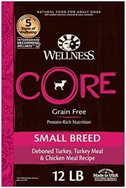 Wellness CORE Grain-Free High-Protein Small Breed Dry Dog Food, Natural Ingredients, Made In USA With Real Meat (Adult, Turkey, 4-Pound Bag) -Dog Supply Store 41xC6JGpHL. AC