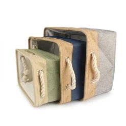 Xingfa Personalized Dog Toy Basket With Name,Custom Dog Toy Basket,Paw Prints Pet Food Storage Container,Dog Toy Box For Small Dogs,New Puppy Supplies (Light Blue,L 41X32X21cm) -Dog Supply Store 41xOq1FNYgL