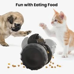 Dog Puzzle Toys, Interactive Treat Toy Food Dispenser, JOSMAX Robot Wheel Slow Feeder Toys For Smart Dogs To Keep Them Busy, Enrichment Toys For IQ Training Mind Improvement - Black -Dog Supply Store 41xbDBh1JqL