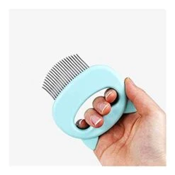 YangYan Pet Comb Pet Cat Grooming Massage Brush Shell Shaped Handle Cat Hair Remover Pet Grooming Massage Tool (Color : Black) -Dog Supply Store 41yVelzPQIL