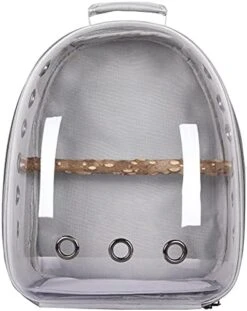 Pet Parrot Carrier Bird Travel Bag Backpack Space Capsule Transparent Backpack Breathable Parrot For Hiking (Gray) -Dog Supply Store 41z8vTibVaS. AC