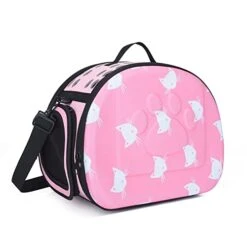 LEFEDA Travel Pet Bag Cat Flower Carriers Bags Breathable Pink Folding Small Dog Outdoor Shoulder Bag Folding Cats Pet Carrying Pet Backpack Carrier (Color : Pink)