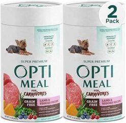 OPtimeal Grain-Free Dog Food - Proudly Ukrainian - Non-Grain Dog Food Dry Recipe, Dry Dog Food To Support Healthy Weight Maintenance - Toy Breeds (2.8lbs Total (2-Pack), Lamb & Veggies) -Dog Supply Store 51 GHLGpK3L. AC