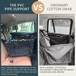 TUOCHUFUN Dog Car Seats For Medium Dogs 40 Lbs, Easy To Clean, Large Frame PVC Pipe Support, Breathable, Folding, Washable (Paw Print) -Dog Supply Store 510XcHjfmIL