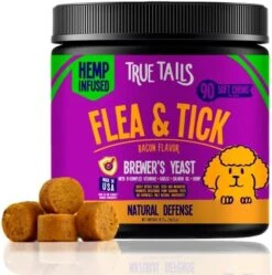 True Tails Flea And Tick Prevention For Dogs – 90 Bacon Soft Chews Dog Flea & Tick Control – Natural Flea And Tick Treatment With Garlic, Hemp, Vitamin B Complex – With No Preservatives 14 True Tails Flea And Tick Prevention For Dogs – 90 Bacon Soft Chews Dog Flea & Tick Control – Natural Flea And Tick Treatment With Garlic, Hemp, Vitamin B Complex – With No Preservatives -Dog Supply Store 510dLCT8iJL. AC
