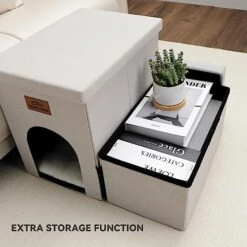 Dog Stairs, Dog Steps For High Beds, Foldable Pet Stairs For Small Dogs Puppy Dog With Storage For Bed And Couch Hold Up To 150 Lbs (Beige Gray, 2 Steps With Condo) -Dog Supply Store 511Fu1M5GrL