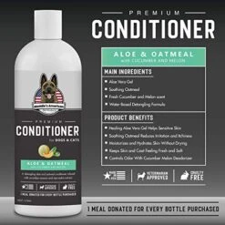Maddie's American Pet Products Premium Aloe & Oatmeal Conditioner 16oz - Deodorizing, Soothes And Heals Itchy Skin, Detangles - For Dogs And Cats - Every Purchase Helps Homeless Pets -Dog Supply Store 511cZqRCuTL