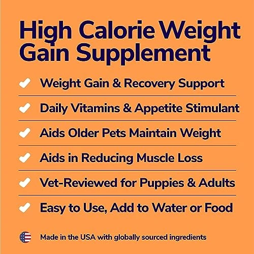 MIRACLE VET High Calorie Weight Gainer For Dogs & Cats 4-in-1 - Mass, Recovery, Appetite Stimulant - Vet-Reviewed - 2,400 Kcal - 16 Oz 4 MIRACLE VET High Calorie Weight Gainer For Dogs & Cats 4-in-1 - Mass, Recovery, Appetite Stimulant - Vet-Reviewed - 2,400 Kcal - 16 Oz - Image 2