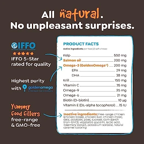 𝐓𝐎𝐏 𝟐𝟎𝟐𝟑* Omega 3 For Dogs - Salmon Oil For Dogs Skin And Coat With Omega 3 Fish Oil, Dog Fish Oil Supplement For Allergy Relief And Itch Relief, 90 Chews Of Dogs Omega 3 Supplement 4 𝐓𝐎𝐏 𝟐𝟎𝟐𝟑* Omega 3 For Dogs - Salmon Oil For Dogs Skin And Coat With Omega 3 Fish Oil, Dog Fish Oil Supplement For Allergy Relief And Itch Relief, 90 Chews Of Dogs Omega 3 Supplement - Image 2