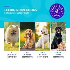 Evolutions By NaturVet Probiotic & Superfoods 180ct Soft Chews For Dogs - Prebiotic & Probiotic Blend, Digestive Enzymes, Bone Broth, Omega's - Nourishes Natural Gut Bacteria And Intestinal Microflora -Dog Supply Store 512Z8io42cL