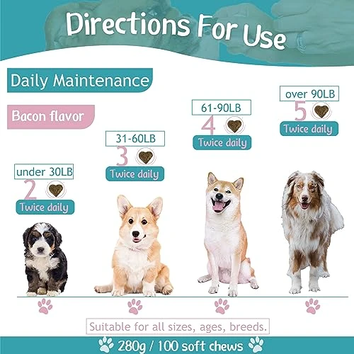 Flea And Tick Prevention For Dogs Chewable Tablets, Natural Oral Flea Tick Supplement, Heartworm Treatment Soft Chew For Small Dog Puppies, Mosquito Control Pest Treat, All Breeds Ages, 100 Count 8 Flea And Tick Prevention For Dogs Chewable Tablets, Natural Oral Flea Tick Supplement, Heartworm Treatment Soft Chew For Small Dog Puppies, Mosquito Control Pest Treat, All Breeds Ages, 100 Count - Image 6