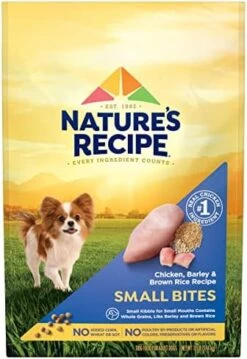 Nature′s Recipe Small Breed Dry Dog Food, Small Bites Chicken, Barley & Brown Rice Recipe, 12 Lb. Bag -Dog Supply Store 514H16GR5L. AC