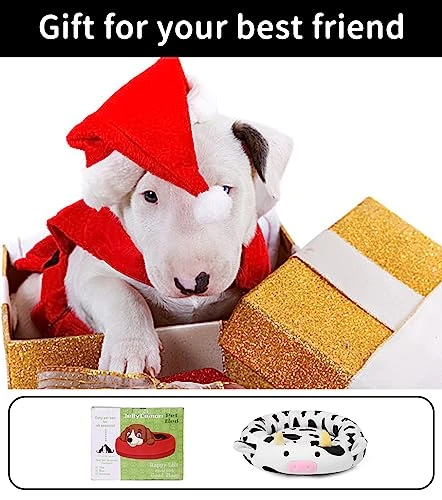 24 Inch Cow Pet Bed, Dog Bed Plush Cat Mat Fulffy Comfy Padded Sleeping Dog Cot For Medium Small Dogs Puppy Kitty 6 24 Inch Cow Pet Bed, Dog Bed Plush Cat Mat Fulffy Comfy Padded Sleeping Dog Cot For Medium Small Dogs Puppy Kitty - Image 4