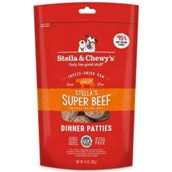 Stella & Chewy’s Freeze Dried Raw Dinner Patties – Grain Free Dog Food, Protein Rich Stella’s Super Beef Recipe – 14 Oz Bag