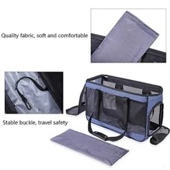 JOZZY Pet Travel Bag Dog Bags Portable Dog Carrier Bag Mesh Breathable Carrier Bags For Small Dogs Foldable Cats Handbag Travel Pet Bag Transport Bag (Color : Blue) -Dog Supply Store 515lDNzc1aL