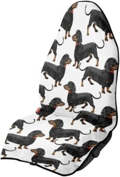Semiouray Cute Dachshund Dog Print Car Seat Protector Accessories Art Painting Puppy Stain Resistant Car Seat Coverfrom Sweat Food Dirt After Gym Car Seat Towel, White -Dog Supply Store 516qzTNLuL. AC