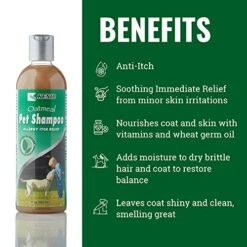 Kenic Oatmeal Pet Shampoo For Cats & Dogs - Relief For Dry, Itchy, And Sensitive Cat & Dog Coat/Skin, Soothes Flea Bites & Food Allergies, Moisturizing Formula, Soap, Paraben, & Cruelty Free, Made In USA -Dog Supply Store 5176qvVlj4L