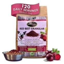 Olewo Red Beets For Dogs Granular – Natural Anti Itch For Dogs, Dog Food Topper, Immune, Cleansing, Skin & Coat Support, Dehydrated Whole Food Dog Multivitamin, Fiber For Dogs, 22 Oz