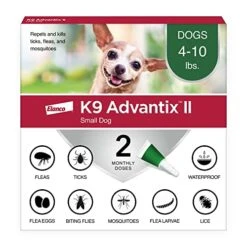 K9 Advantix II Small Dog Vet-Recommended Flea, Tick & Mosquito Treatment & Prevention | Dogs 4-10 Lbs. | 2-Mo Supply