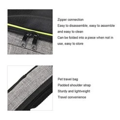 Pet Travel Bag, Dog Foldable Double Expandable Travel Tote Bag Food Container Multi-Function Oxford Fabric Pet Carrier Bag With Breathable Mesh -Dog Supply Store 517PfhgKSwL