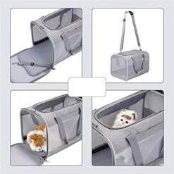 LEFEDA Soft Pet Carriers Portable Breathable Bag Cat Dog Carrier Bags Wear-Resistant Outgoing Travel Pets Handbag With Safety Zippers Pet Backpack Carrier (Color : Black) -Dog Supply Store 517rQXe2Q0L