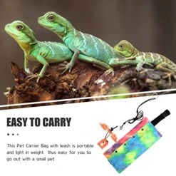 Ipetboom 1Pc Reptile Carrier With Bearded Dragon Leash, Bearded Dragon Carrier Carrier Pet Sling Carrier Reptile Sleeping Bag For Outdoor Travelling Walking, Pink -Dog Supply Store 5181K2n34eL