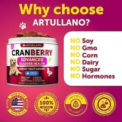 Dog UTI Treatment - Cranberry Supplement For Dogs - Bladder Control For Dogs - Dog Urinary Tract Infection Treatment - UTI Medicine For Dogs - Dog Cranberry Supplement - Kidney Support - 120 Chews -Dog Supply Store 5183ZKn5QTL