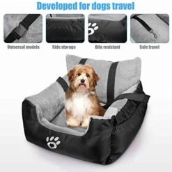FRISTONE Dog Car Seat, Dog Booster Car Seat Travel Carrier With Clip-on Safety Leash And Storage Pocket Dog Seat For Puppy, Small Pet Comfortable And Anti-Slip - Black 16 FRISTONE Dog Car Seat, Dog Booster Car Seat Travel Carrier With Clip-on Safety Leash And Storage Pocket Dog Seat For Puppy, Small Pet Comfortable And Anti-Slip - Black -Dog Supply Store 51879pmxGkL