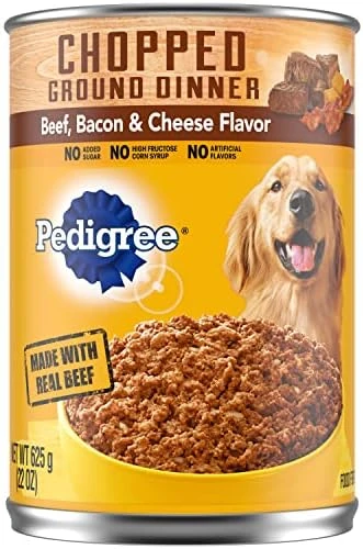 PEDIGREE CHOPPED GROUND DINNER Adult Canned Soft Wet Dog Food Beef, Bacon & Cheese Flavor, 22 Oz. Cans (Pack Of 12) 11 PEDIGREE CHOPPED GROUND DINNER Adult Canned Soft Wet Dog Food Beef, Bacon & Cheese Flavor, 22 Oz. Cans (Pack Of 12) - Image 9