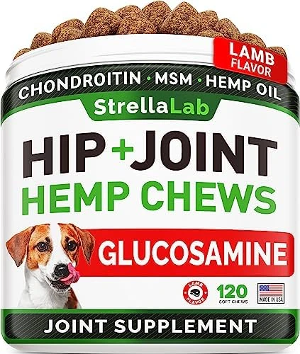 Hemp Treats - Glucosamine Dog Joint Supplement + Omega 3 - W/Hemp Oil - Chondroitin, MSM - Advanced Mobility Chews - Joint Pain Relief - Hip & Joint Care - Chicken Flavor - 120 Ct - Made In USA 8 Hemp Treats - Glucosamine Dog Joint Supplement + Omega 3 - W/Hemp Oil - Chondroitin, MSM - Advanced Mobility Chews - Joint Pain Relief - Hip & Joint Care - Chicken Flavor - 120 Ct - Made In USA - Image 6