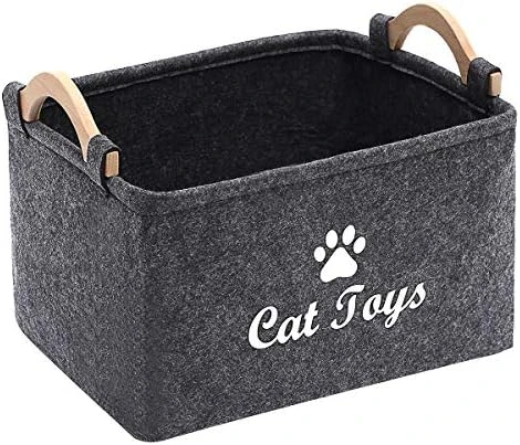 Morezi Felt Pet Toy Box And Dog Toy Box Storage Basket Chest Organizer - Perfect For Organizing Pet Toys, Blankets, Leashes And Food - Dog Toy - Dark Grey 9 Morezi Felt Pet Toy Box And Dog Toy Box Storage Basket Chest Organizer - Perfect For Organizing Pet Toys, Blankets, Leashes And Food - Dog Toy - Dark Grey - Image 7