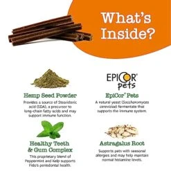 Zesty Paws OraStix For Dogs - Aller-Immune Sticks With Hemp Seed Turmeric EpiCor Pets Fish Oil Supports Immune Function Seasonal Allergies Skin Health Healthy Teeth Gum Blend 12oz -Dog Supply Store 518gu9wxteL