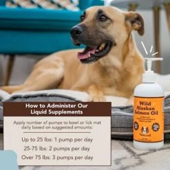 Natural Dog Company Wild Alaskan Salmon Oil For Dogs (16oz) Skin & Coat Supplement For Dogs, Dog Oil For Food With Essential Fatty Acids, Fish Oil Pump For Dogs, Salmon Oil For Puppies, Omega 3 Fish Oil For Dogs, Wild Fish Oil -Dog Supply Store 5195HDvnbkL