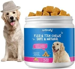 Flea And Tick Prevention For Dogs Chewables Pills, 120 Tablets Flea And Tick Chews For Dogs, Oral Flea Pills For All Breeds And Ages Dogs, Oral Flea Pills For Dogs Supplement -Dog Supply Store 519F8iERihL. AC