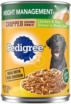 PEDIGREE CHOPPED GROUND DINNER Weight Management Adult Canned Soft Wet Dog Food, Chicken & Rice Flavor, 13.2 Oz. Cans (Pack Of 12) -Dog Supply Store 519PtQcGomL. AC