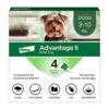 Advantage II Small Dog Vet-Recommended Flea Treatment & Prevention | Dogs 3-10 Lbs. | 4-Month Supply
