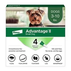 Advantage II Small Dog Vet-Recommended Flea Treatment & Prevention | Dogs 3-10 Lbs. | 4-Month Supply