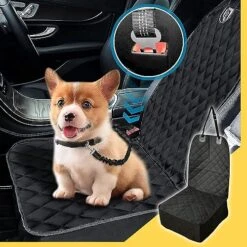 ZKFAR Pack-1 Waterproof Car Seat Protector, Front Seat Dog Cover For Car, Non-Slip Durable Front Seat Covers For Cars, Trucks, SUV (Black) -Dog Supply Store 51ARj9Ip0jL