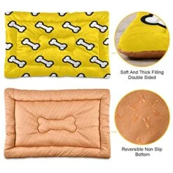 KEEPREAL Dogs Food Bone Dog Bed Cat Bed, Rectangle Comfortable Pet Bed, Ultra Soft Calming Dog Bed For Small Medium Large Dogs, 36x24in -Dog Supply Store 51B5XXN0I3L