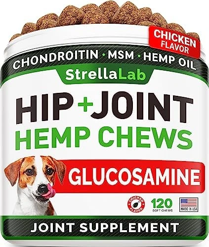 Hemp Treats - Glucosamine Dog Joint Supplement + Omega 3 - W/Hemp Oil - Chondroitin, MSM - Advanced Mobility Chews - Joint Pain Relief - Hip & Joint Care - Chicken Flavor - 120 Ct - Made In USA 14 Hemp Treats - Glucosamine Dog Joint Supplement + Omega 3 - W/Hemp Oil - Chondroitin, MSM - Advanced Mobility Chews - Joint Pain Relief - Hip & Joint Care - Chicken Flavor - 120 Ct - Made In USA - Image 12