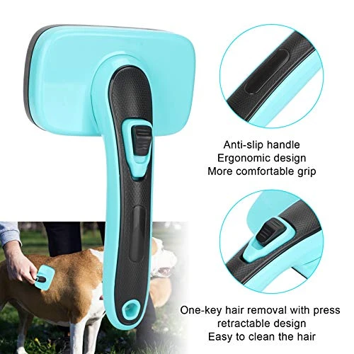 SAZAO Pet Removal Brush Pet Comb Retractable Slicker Dogs Cats Automatic Hair Removal 4 SAZAO Pet Removal Brush Pet Comb Retractable Slicker Dogs Cats Automatic Hair Removal - Image 2