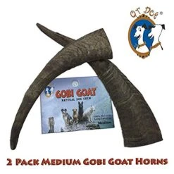 QT Dog Gobi Goat Horn Medium - 2 Pack, Brown -Dog Supply Store 51F5uX8WguL