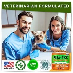 Natural Flea & Tick Prevention For Dogs Chewable Tablets - Flea & Tick Control Supplement - Oral Flea Pills For Dogs - All Breeds And Ages - Soft Chews Made In USA -Dog Supply Store 51FWWxW9jsL