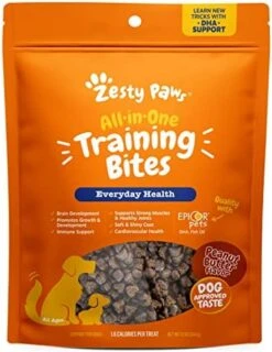Zesty Paws Training Treats For Dogs & Puppies - Hip, Joint & Muscle Health - Immune, Brain, Heart, Skin & Coat Support - Bites With Fish Oil With Omega 3 Fatty Acids With EPA & DHA - PB Flavor - 12oz… -Dog Supply Store 51FaIw4BLL. AC