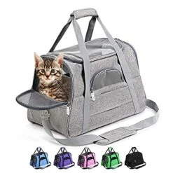 LEFEDA Soft Pet Handbag Portable Foldable Pet Straddle Bag Cat And Dog Handbag Travel Pet Handbag With Locking Safety Zipper Pet Backpack Carrier (Color : Pink) -Dog Supply Store 51G9H3c05nL