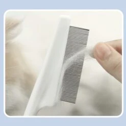 Zentric Pet Comb, Multifunctional Pet Hair Comb Flea And Tear Stain Removal, Dog Lice Comb, Flea Brush For Cats, Fine-Toothed Flea Comb For Long & Short Hair Pet (2 Sets-White)