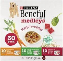 Purina Beneful Wet Dog Food Variety Pack, Medleys Tuscan, Romana & Mediterranean Style - (30) 3 Oz. Cans -Dog Supply Store 51GP2qHXFoL. AC
