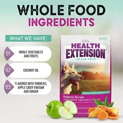 Health Extension Dry Dog Food, Natural Food With Added Vitamins & Minerals, Suitable For All Puppies, Grain Free, Salmon Recipe With Whole Vegetable & Berries (10 Pound) 20 Health Extension Dry Dog Food, Natural Food With Added Vitamins & Minerals, Suitable For All Puppies, Grain Free, Salmon Recipe With Whole Vegetable & Berries (10 Pound) -Dog Supply Store 51HbYkPrKYL